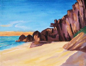 La Digue Island. 11x14" acrylic on canvas. 2.5 hrs