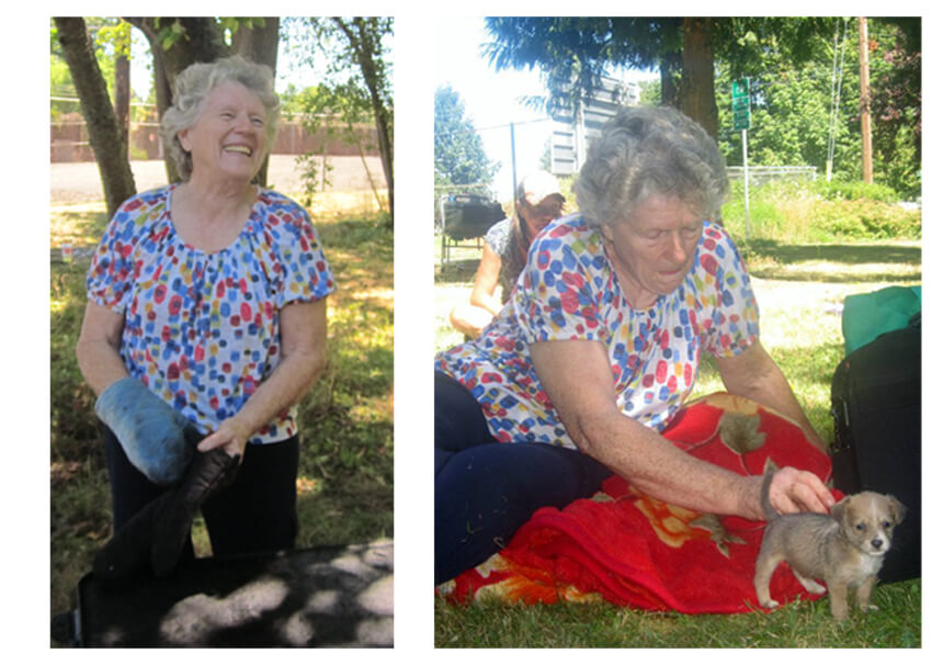 Genevieve serving and spending time with the outdoor ministry that was started by Samantha and Timothy Childress. Photos courtesy of Steve Kimes and Childress